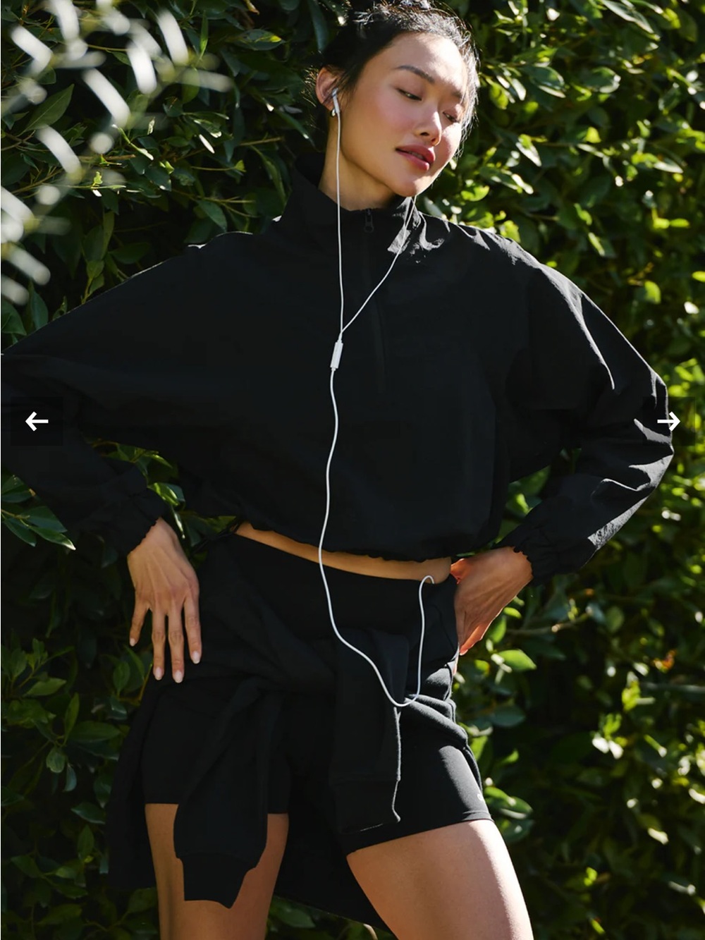 ALO Yoga Cropped 1/4 Zip Alumni Pullover Size Large Black NWOT
